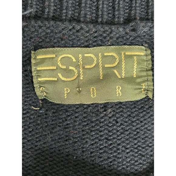 Esprit Sport Women's Vintage Knit Long Sleeve Sweater in Blue / Green - Sz M - Picture 5 of 6